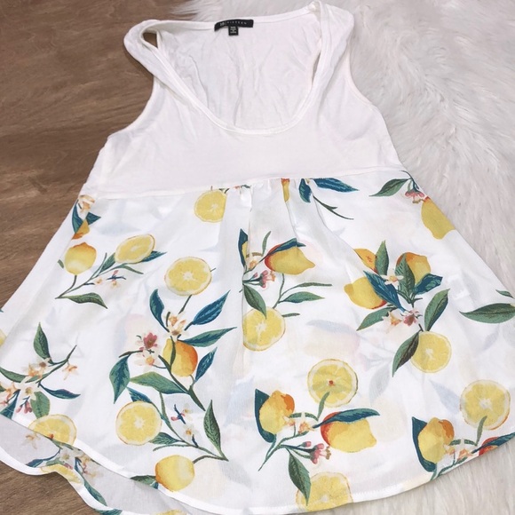 15 Fifteen size medium lemons babydoll summer top - Picture 2 of 6